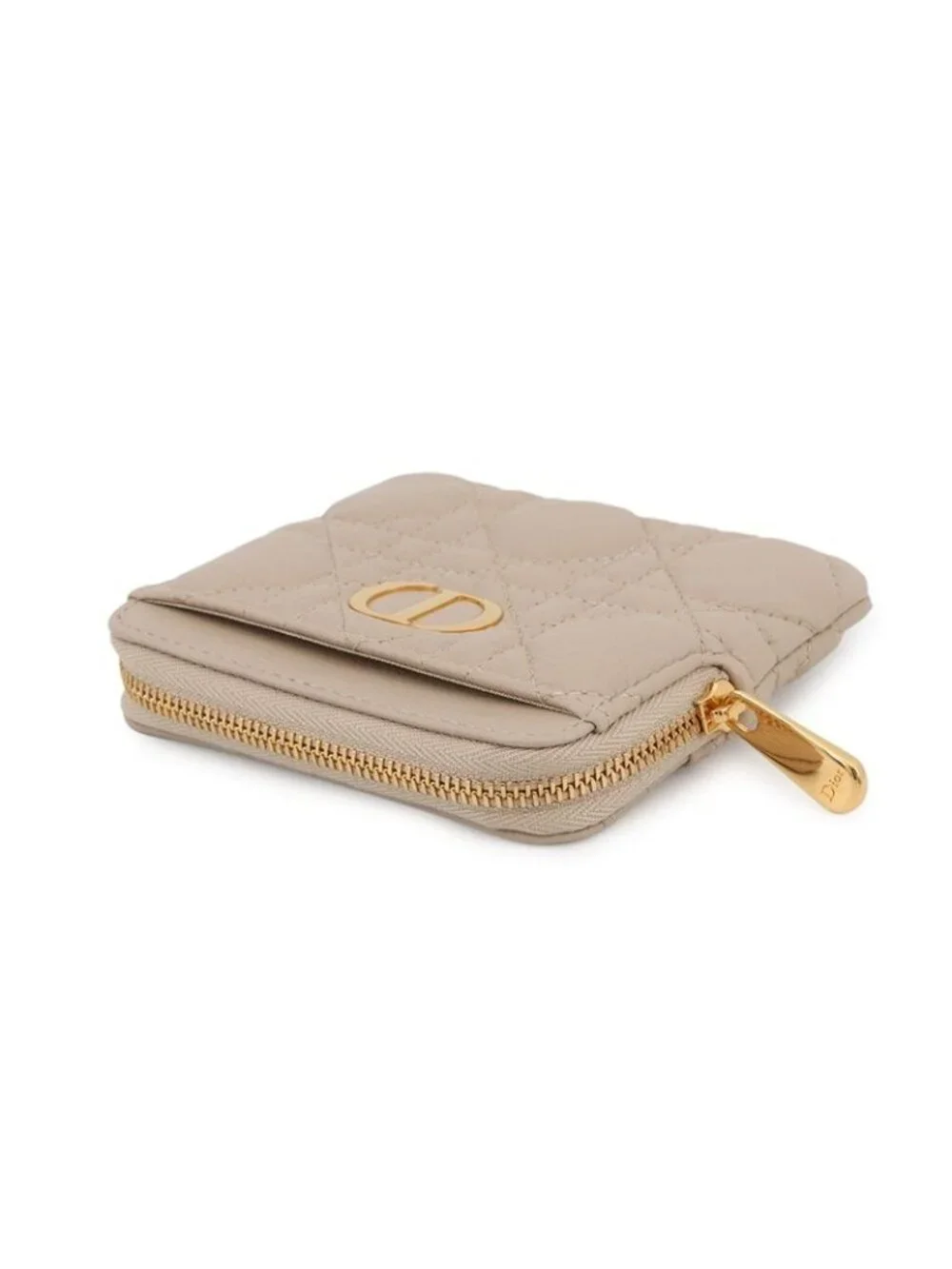 Dior Coin Case Cannage Caro Lavender Wallet Calf Leather